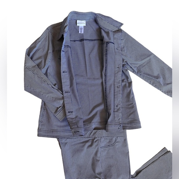 Alfred Dunner 2pc Matching Checkered Lightweight Jacket & Pant - Picture 2 of 9